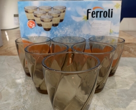 Bộ ly thủy tinh Ferroli 6 chiếc màu nâu 270ml giảm đến 50%